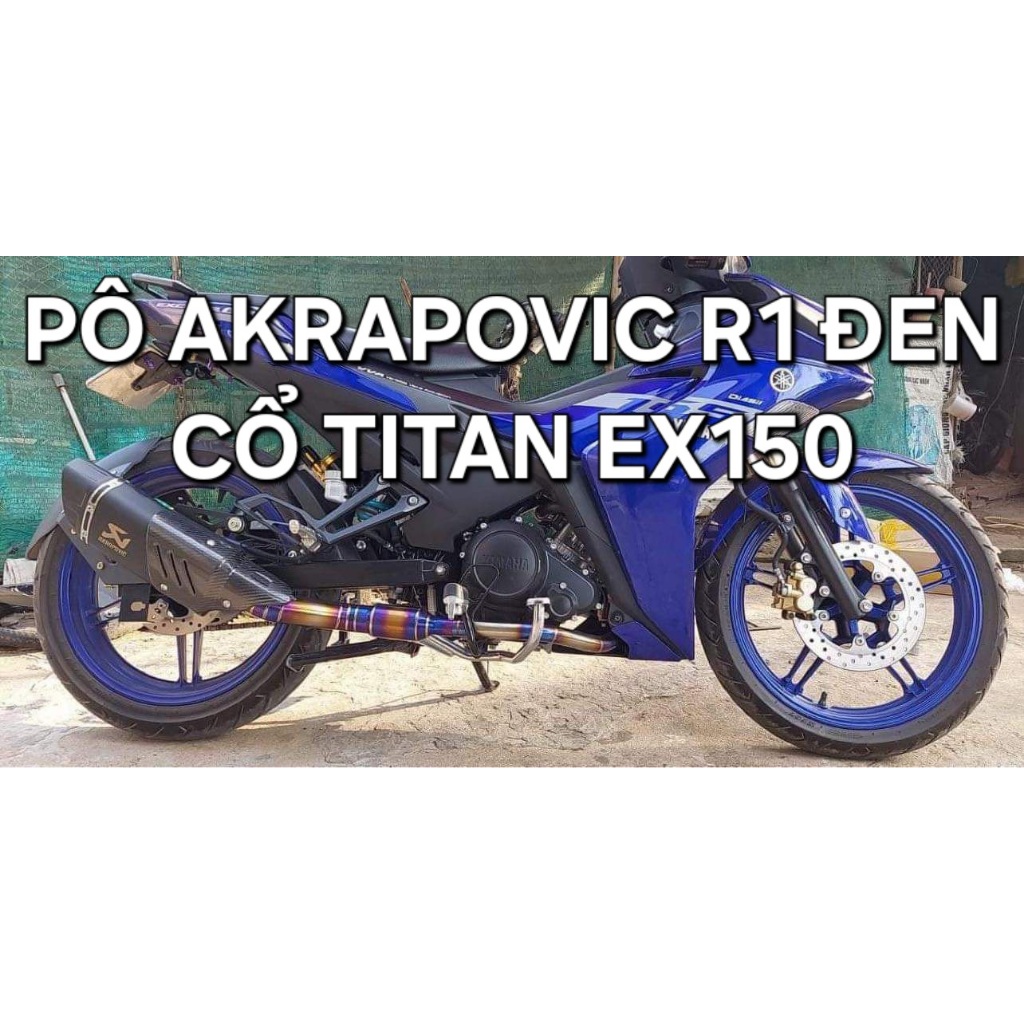 Akrapovic R1 黑色和頸部鈦合金 Yamaha Exciter 150