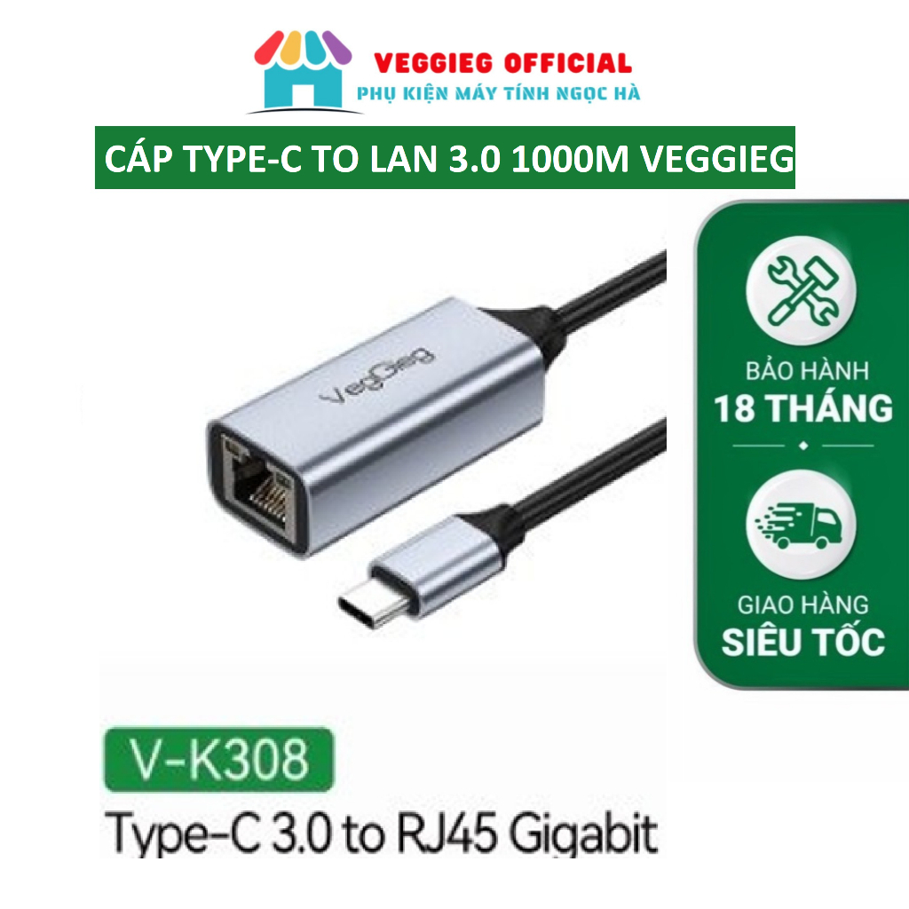 [VK308] Type-c 轉 Lan RJ45 轉換器線速 3.0。 1000mbps 標準,,真正的蔬菜