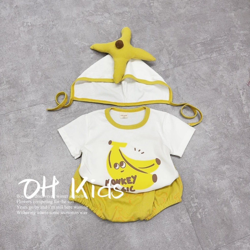 香蕉套裝 3-16kg 嬰兒餐具(+褲子+帽子)嬰兒用尺寸酷棉嬰兒