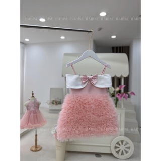 女士連衣裙 Méli Dress Sweet Pink 蝴蝶結帶巴賓茶標籤設計