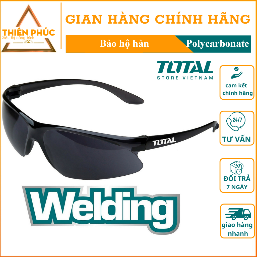 Total TSP307 暗度焊接護目鏡 10 度深度,超輕,廣角保護焊工眼睛