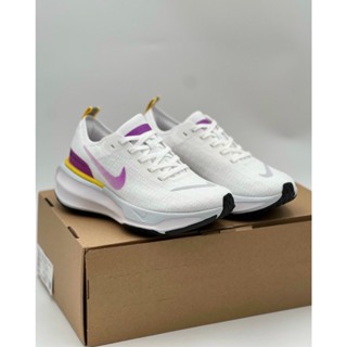 正品全新 FULL BOX 女式白色電鍍紫色運動鞋