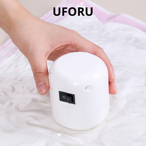 Uforu 衣服吸塵器適用於迷你便攜式電動泵拉鍊袋,快速吸力耐用 ABS 材料 UFK01