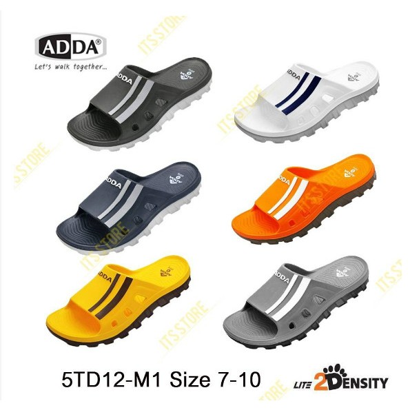 泰國adda 5TD12橫帶超輕軟橡膠月形模帶男士拖鞋