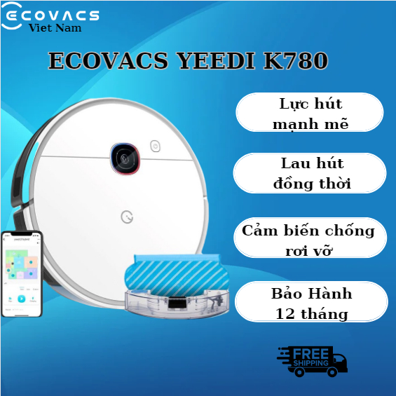 Ecovacs Yeedi K780 機器人吸塵器,吸力強,吸力同步吸力