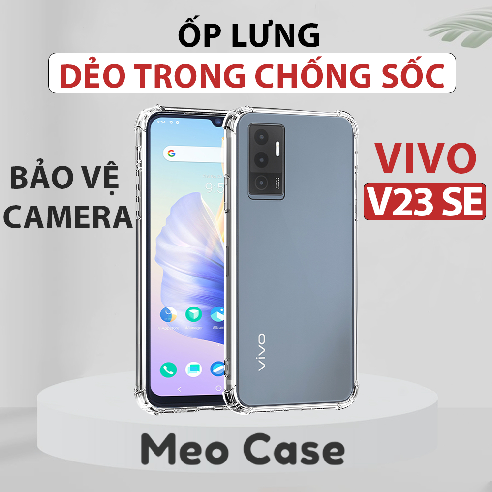 Vivo V23 SE 手機殼,防震透明柔性 TPU,手機殼保護 Meo 手機殼擋板