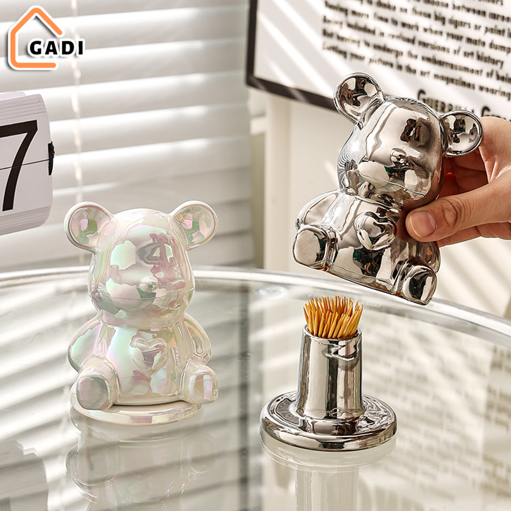 Bearbrick 牙籤罐高品質陶瓷材料,豪華韓式牙籤罐