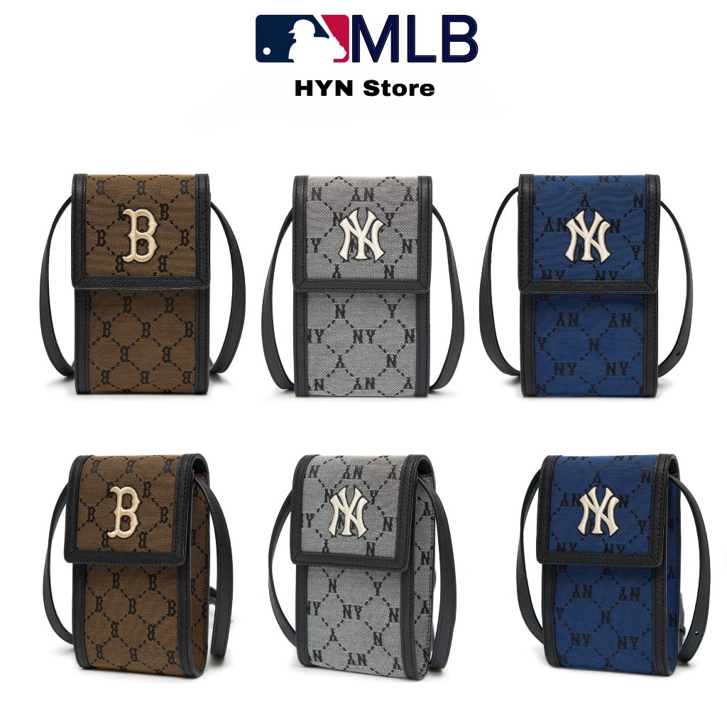 [標準品牌] Mlb NY 迷你 Monogram 鑽石提花手機交叉手機包紐約洋基隊全標籤