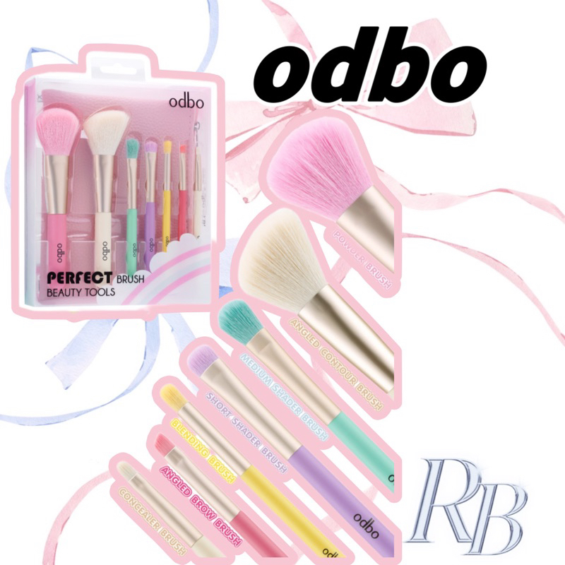 (OB8-193) 全彩 7 樹刷套裝帶 ODBO 粉色皮包