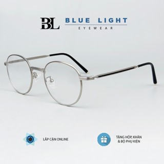 Blue LIGHT 男女款近視眼鏡框圓眼厚實堅固金屬防藍光