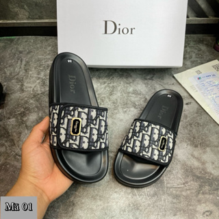 Dior 柔軟記憶泡沫鞋底 PU 皮拖鞋配水平錶帶 - 皮革錶帶 HOT 型號 2023