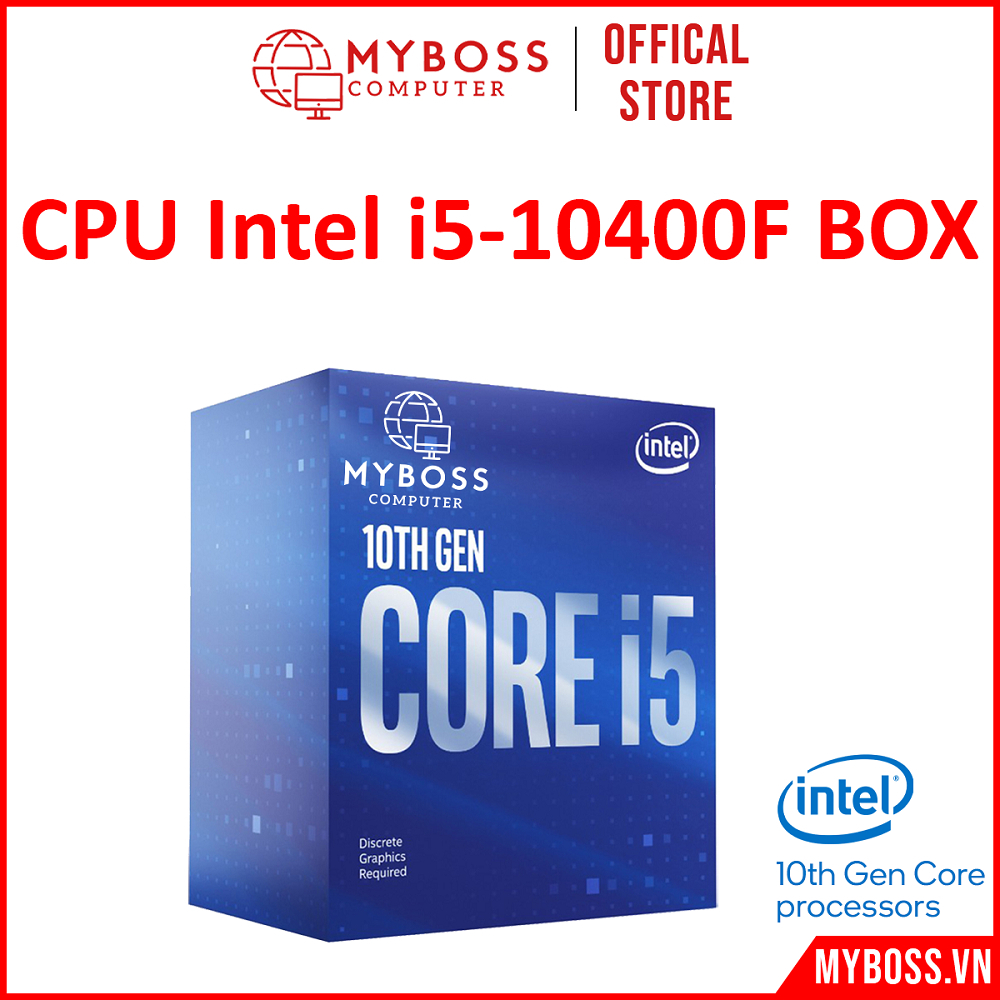 Cpu Intel i5-10400F 整盒,插槽 1200(高達 4.3Ghz,6 核 12 線程,12MB 緩存,6