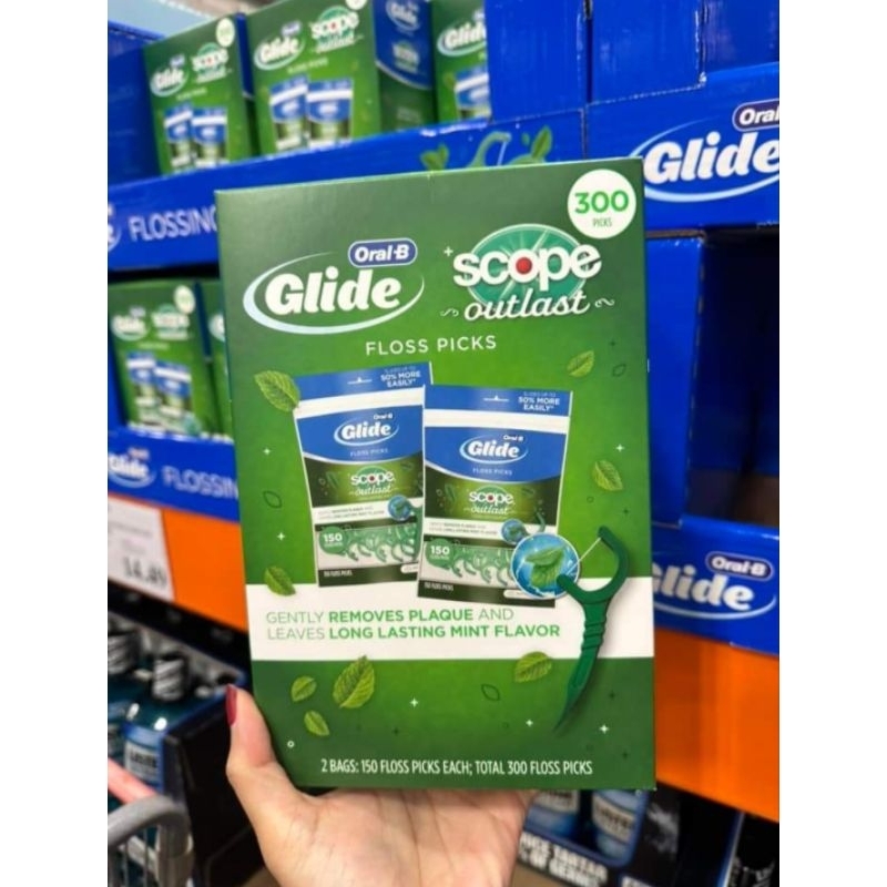 Oral-b Glide Scope Outlast 牙線,150 袋植物(螺紋)