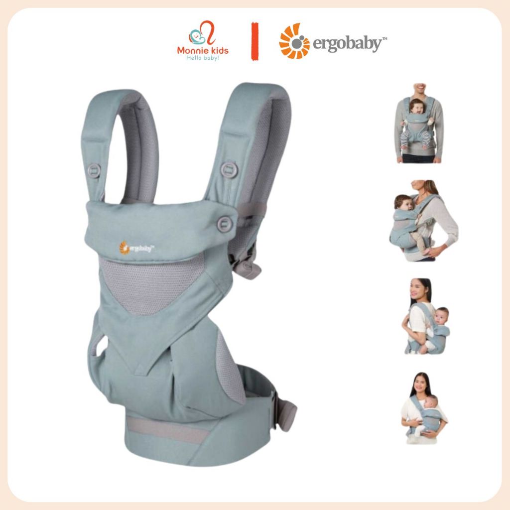 Ergobaby 360 Cool Air Mesh Backup Carrier 適用於 4m+ 嬰兒,4 位兒童腰帶