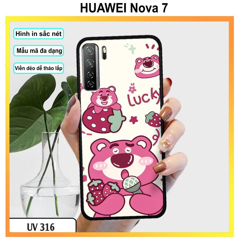 可愛的草莓熊印花手機殼 - HUAWEI Nova 7i / HUAWEI Nova 6SE / Nova 7 / No