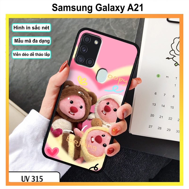 可愛的草莓熊印花手機殼 - 三星 Galaxy A21-A21S-A22 4G-A22 5G 手機殼