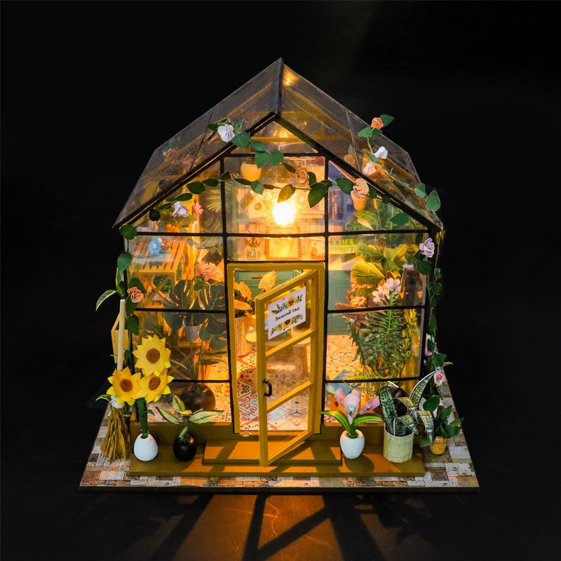 Diy木屋組裝模型:美麗的溫室花園-dg104免油炸膠