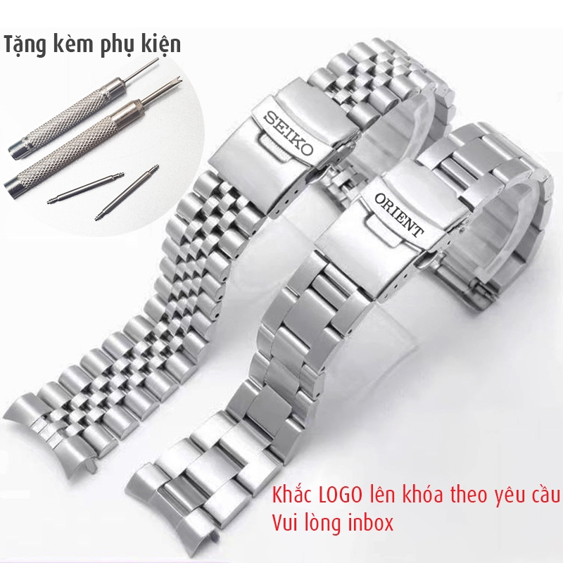 不銹鋼牡蠣金屬錶帶尺寸 20 毫米 22 毫米 SEIKO CASIO ORIENT 標誌,其他標誌禮品配件-D2312