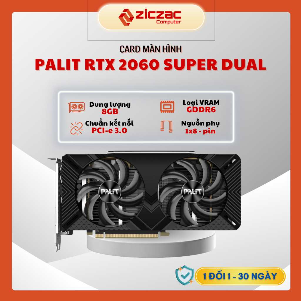 Vga 顯卡 Palit GeForce RTX 2060 SUPER DUAL 8GB Gdr6 顯卡 - 正品