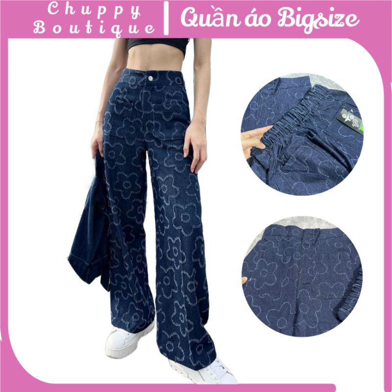 Bigsize demin Pants,大碼女牛仔褲60-90kg蠟花背帶豎管包