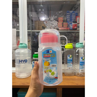 Pp 1 升,PP 1 升 4 水瓶,學校水瓶,方便旅行,帶水杯和同心塑料蓋