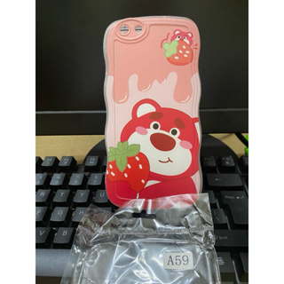 Oppo A59 / Oppo F1 Plus 手機殼,帶草莓熊防震邊框保護相機。