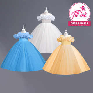 Princess Dress Titikids - 嬰兒藍色、黃色、白色閃光派對連衣裙 CC281
