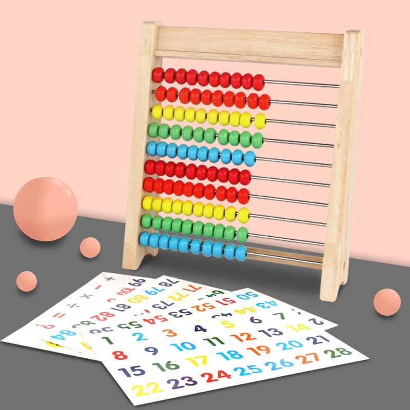 彩色木製算盤 - 2024 年兒童最新益智玩具