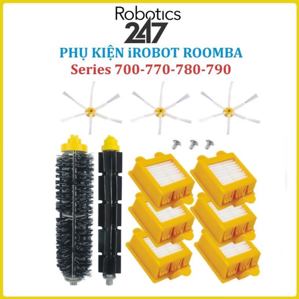 機器人配件 iRobot Roomba 系列 7 / 700、770、780、790 對滾刷、hepa 過濾器、邊刷