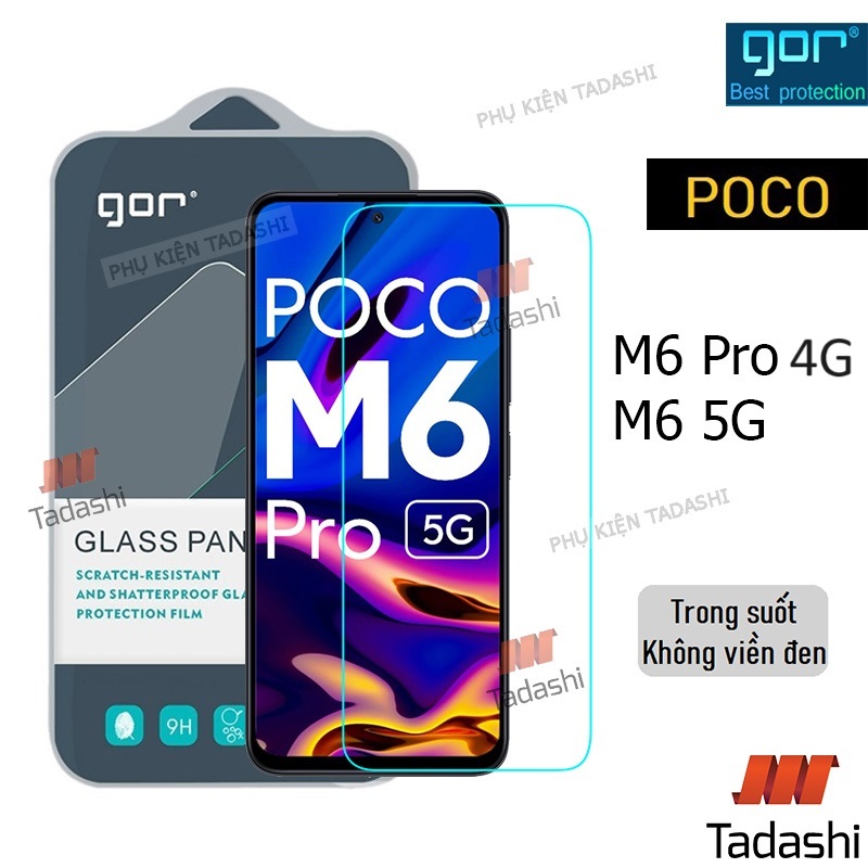 鋼化玻璃 Gor 小米 POCO M6 Pro、POCO M6 5G、POCO M5 4G / POCO M5s 透明高