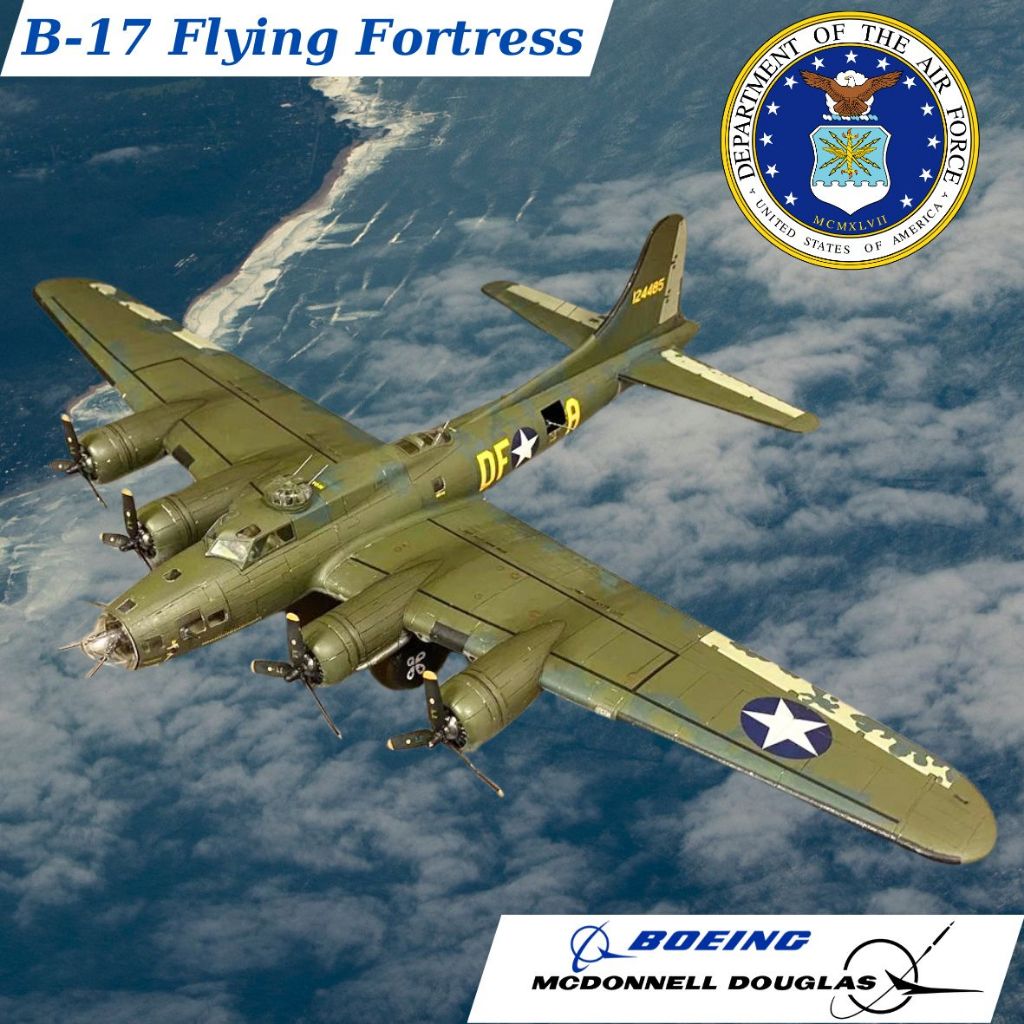 波音 B-17 飛行堡壘重戰轟炸機紙模型