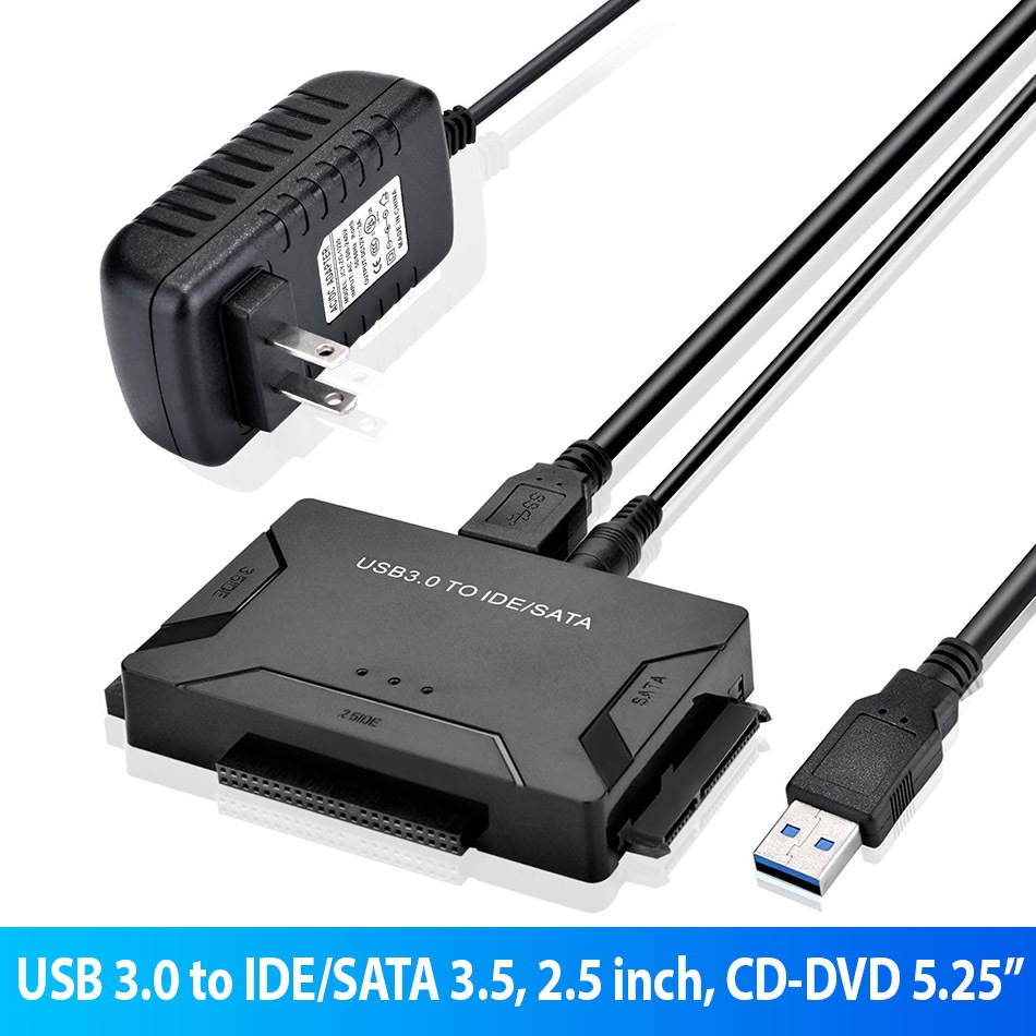 Usb 3.0 轉 2.5 英寸 IDE 電纜組 + 3.5 英寸 IDE + Sata 適用於舊新台式機 DVD 驅動