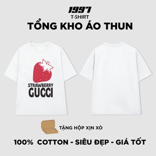 可愛的 G-U-C-I 圓領 t 恤配草莓中性 t 恤 GUC015