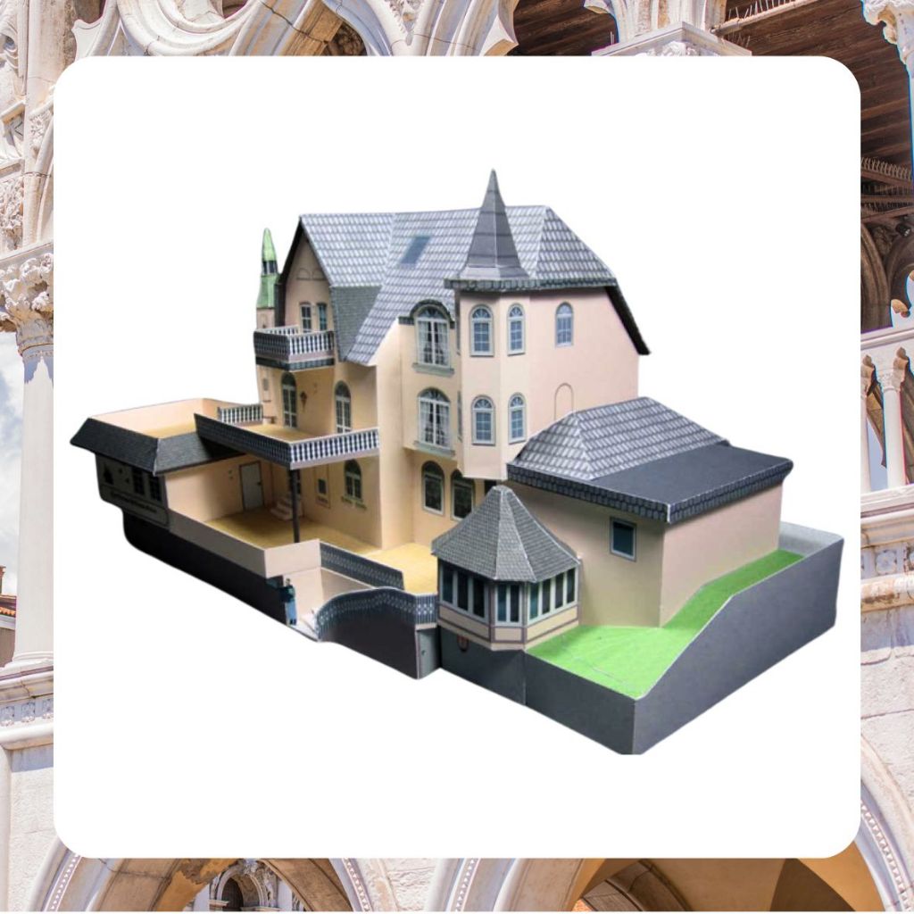 紙建築模型-歐式古別墅