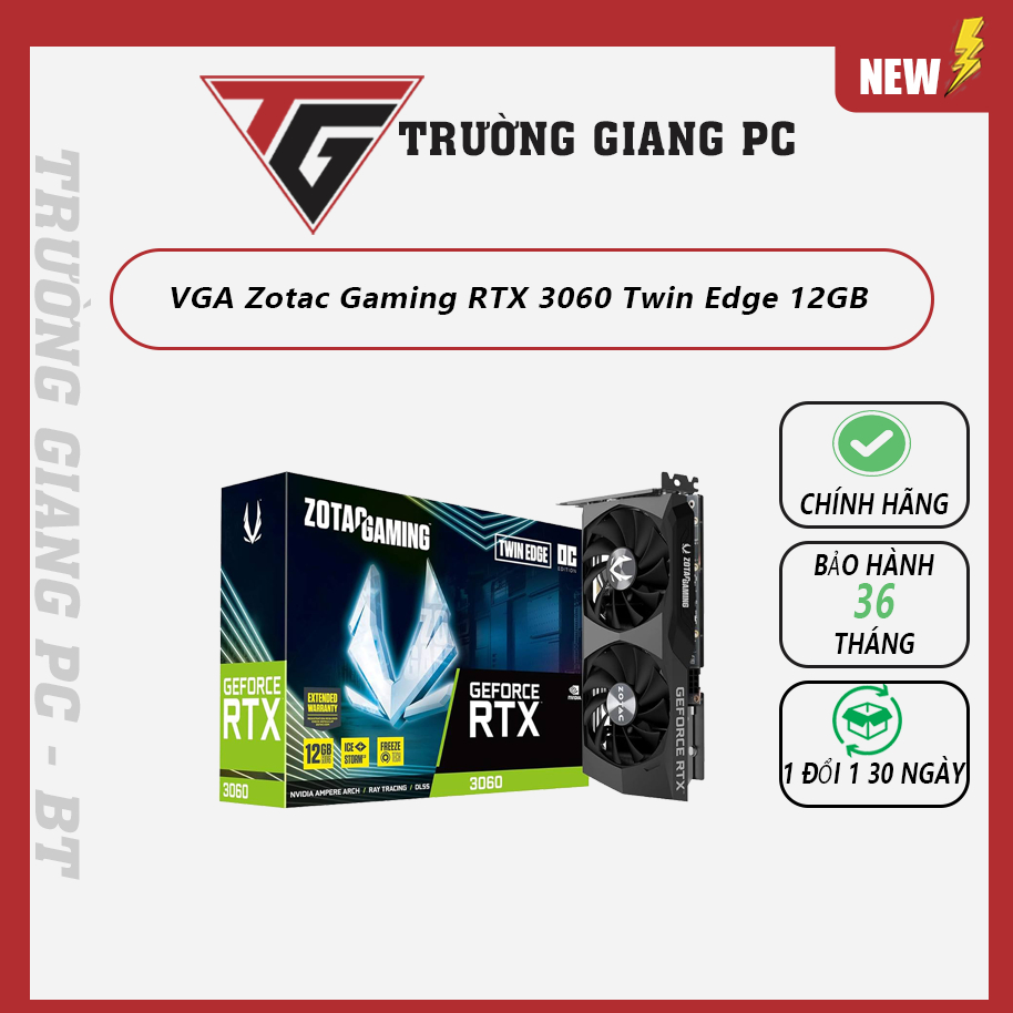 Zotac GAMING GeForce RTX 3060 雙刃 12G 顯卡 - 全新