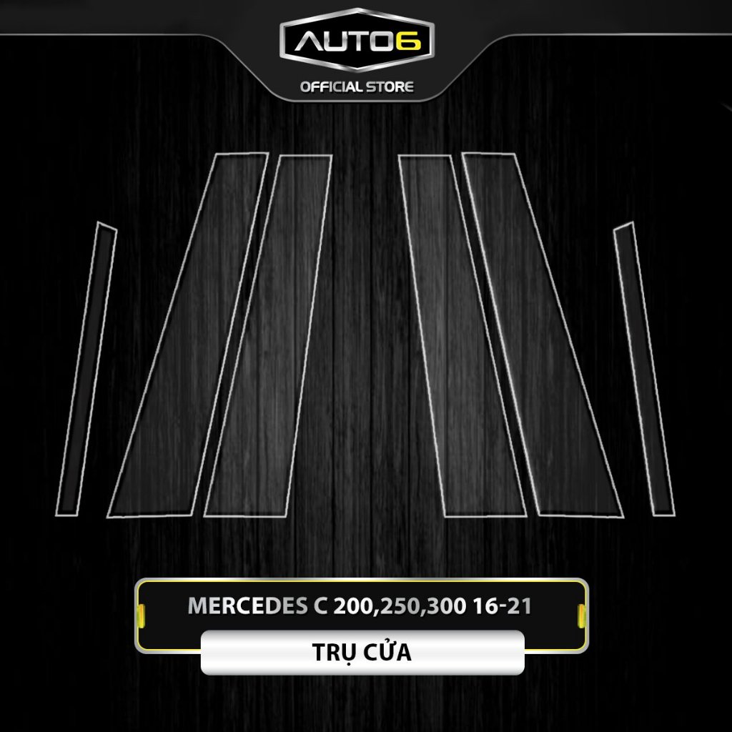 Mercedes C200、C250、C300 2016-2021:PPF 薄膜保護門柱 - AUTO6- 防刮和模糊的