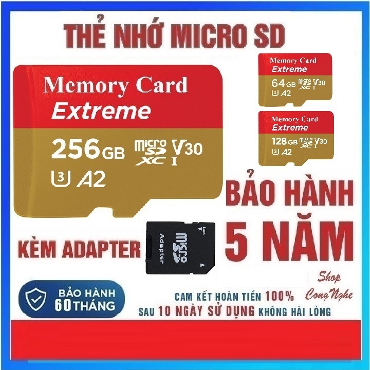 Microsdxc 256GB 128GB 64GB Extreme Class 10 V30 A2 160MB /s