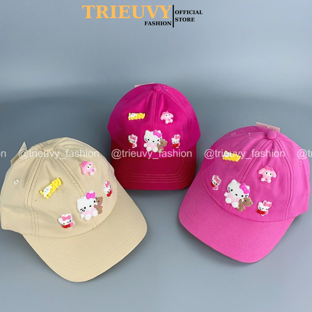 [2-6歲50-52cm] Hello Kitty貼紙兒童帽子純棉透氣嬰兒帽-TRIEUVY_時尚