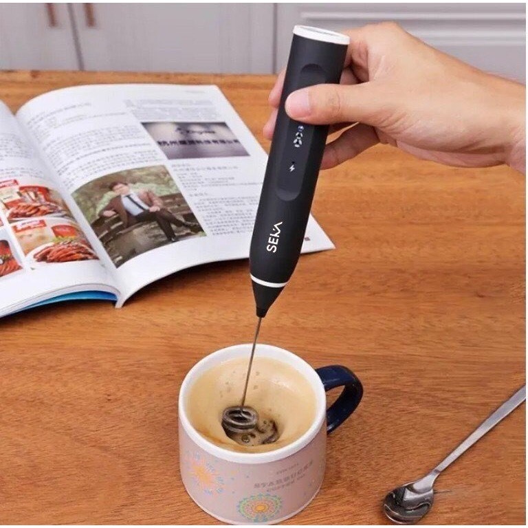 Seka 便攜式打蛋器,迷你便攜式咖啡發泡機 3 USB 充電速度方便使用
