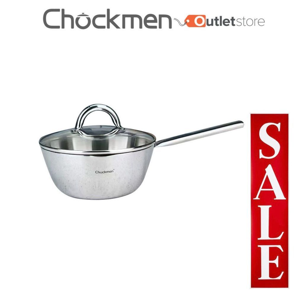 Chockmen 不銹鋼平底鍋 18 / 10 尺寸 20CM Inox 煎鍋,帶多功能鍋油,適用於所有類型的廚房