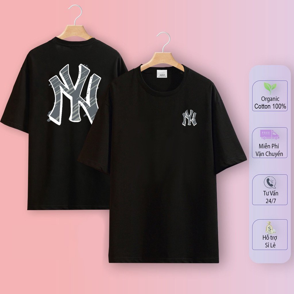 Mlb NY 標誌印花胸前 T 恤,超鋒利背面沖壓 5D 優質棉 - MLB NY 熱門趨勢 T 恤