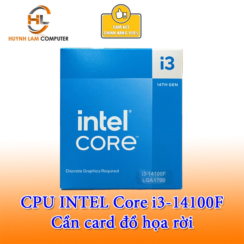 Cpu Intel Core i3 14100F Socket 1700(需要零售圖形)- 正品新盒