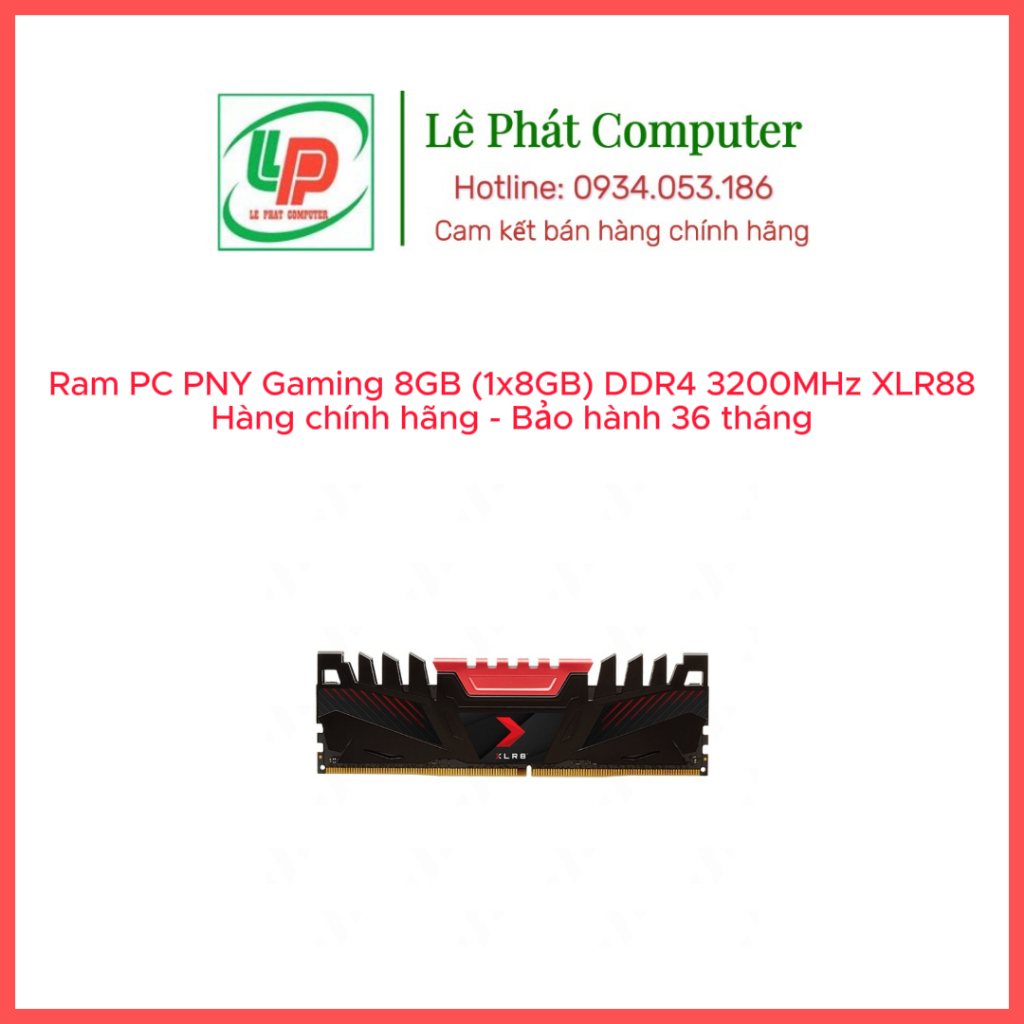 Pny 8GB 遊戲電腦內存 DDR4 3200MBhz XLR88 - 正品 -