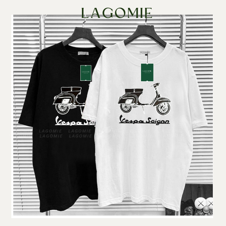 Vespa 棉 100% 寬袖本地品牌中性男士女士 LAGOMIE T 恤