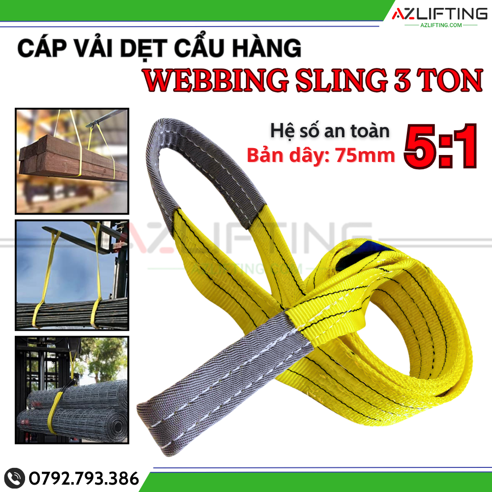 便宜的 3 噸織物電纜 - 起重機電纜扁平版本 3 噸,安全高效 5:1,長度 1-5 米,扁線 2 眼 - 縫紉圈