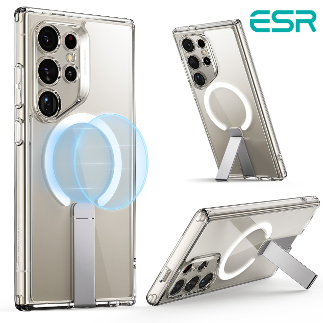 適用於三星 Galaxy S24 Ultra、ESR Flickstand Ultra Boost 的透明保護殼 Cum