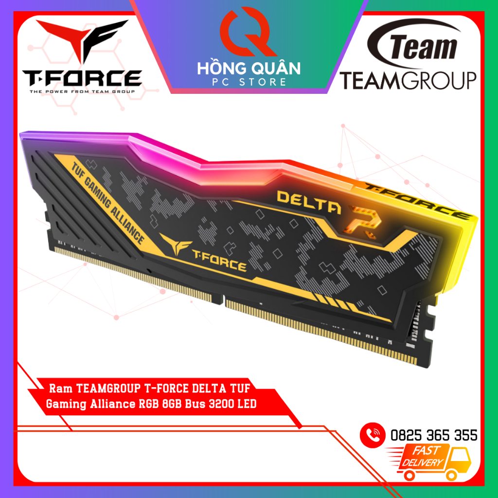 Teamgroup T-FORCE DELTA TUF 遊戲聯盟 RGB 8GB DDR4 3200MHz LED 新品