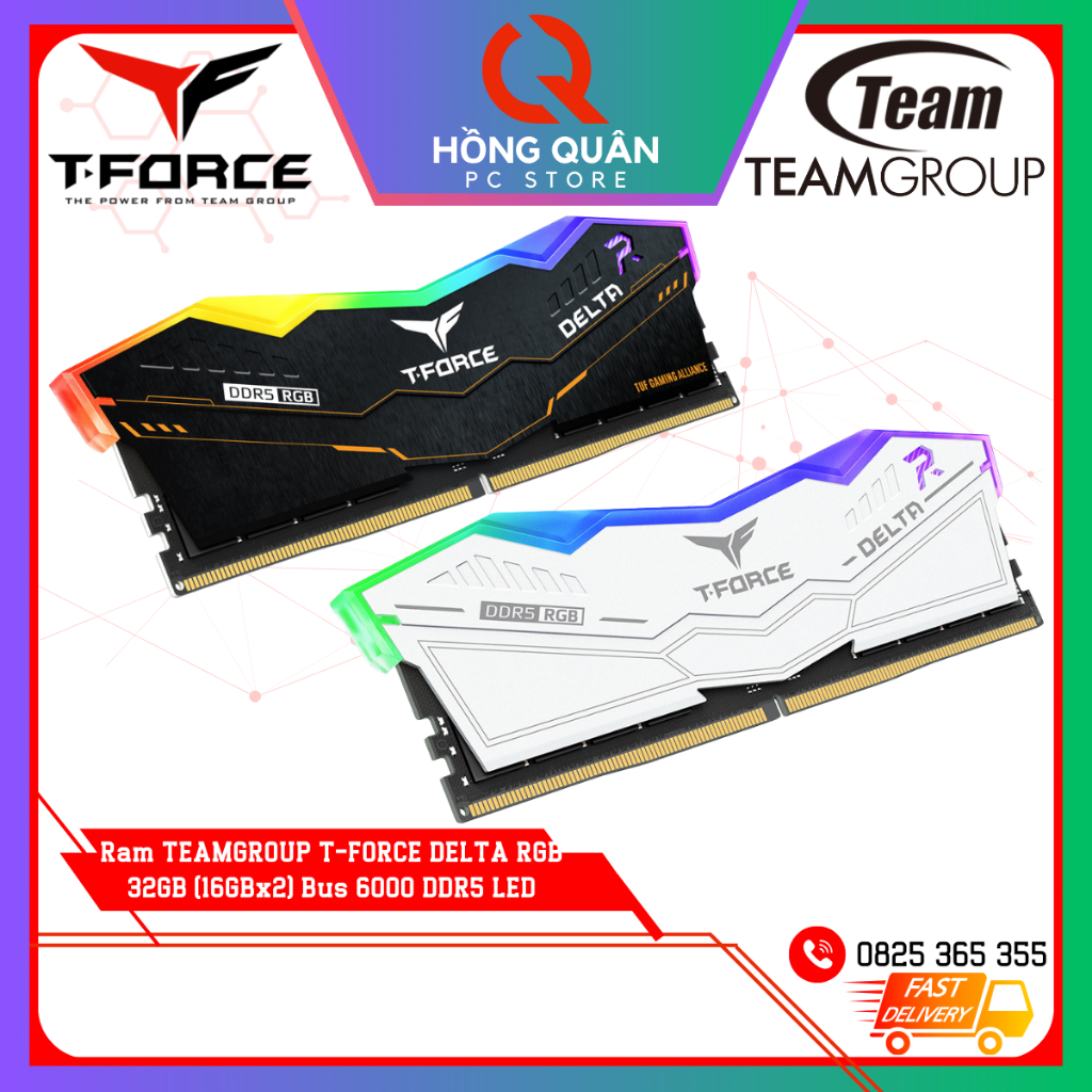 Teamgroup T-FORCE DELTA RGB 32GB 16GBx2 DVD5 6000MBHC LED 黑色
