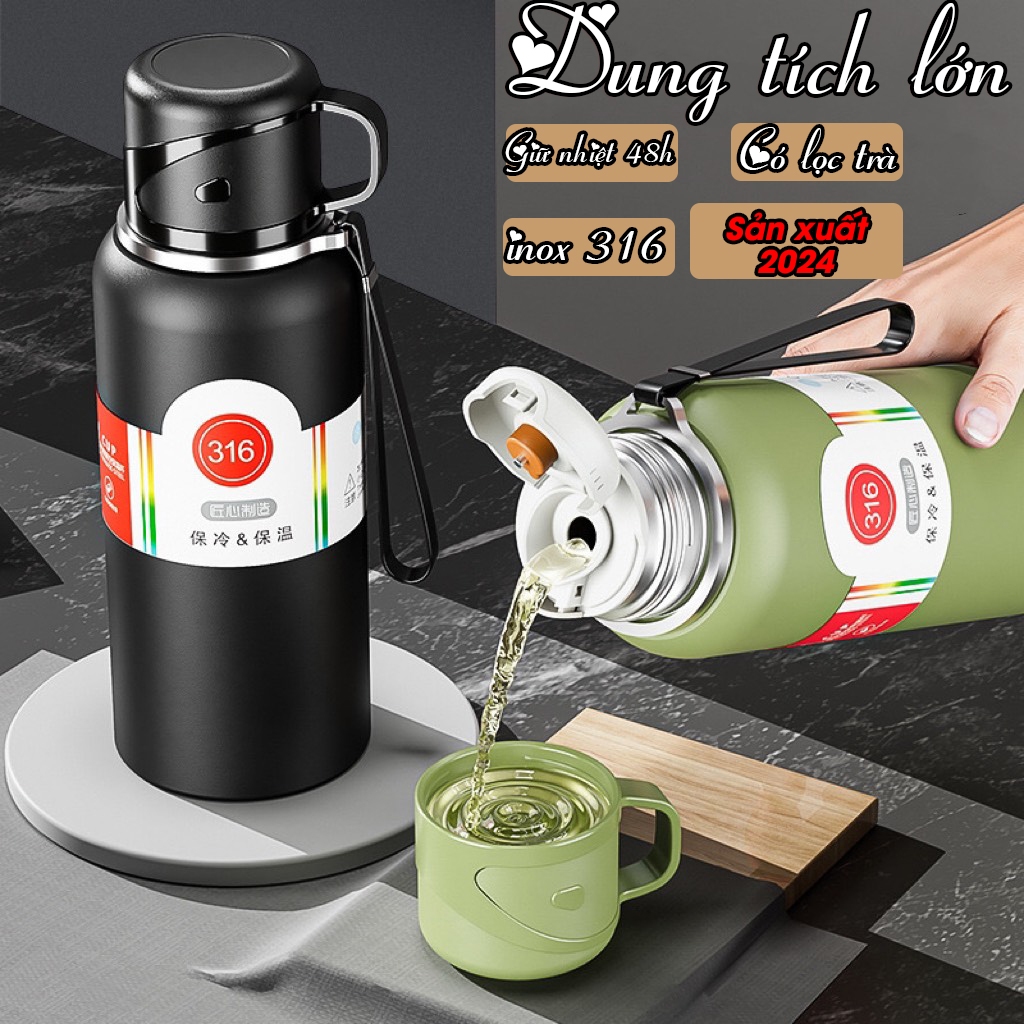 Tamidi 316 不銹鋼保溫瓶,600ml-1500ml 用於製杯蓋的保溫瓶,集成茶-BTC05 過濾網