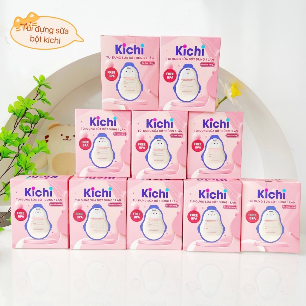 盒裝 30 個方便企鵝形 Kichilachi 嬰兒奶粉袋 - 50 克奶粉袋。